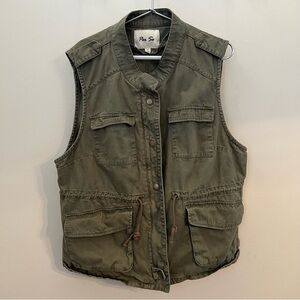PER SE Women’s Utility Vest Safari Casual Military Green Size 2X